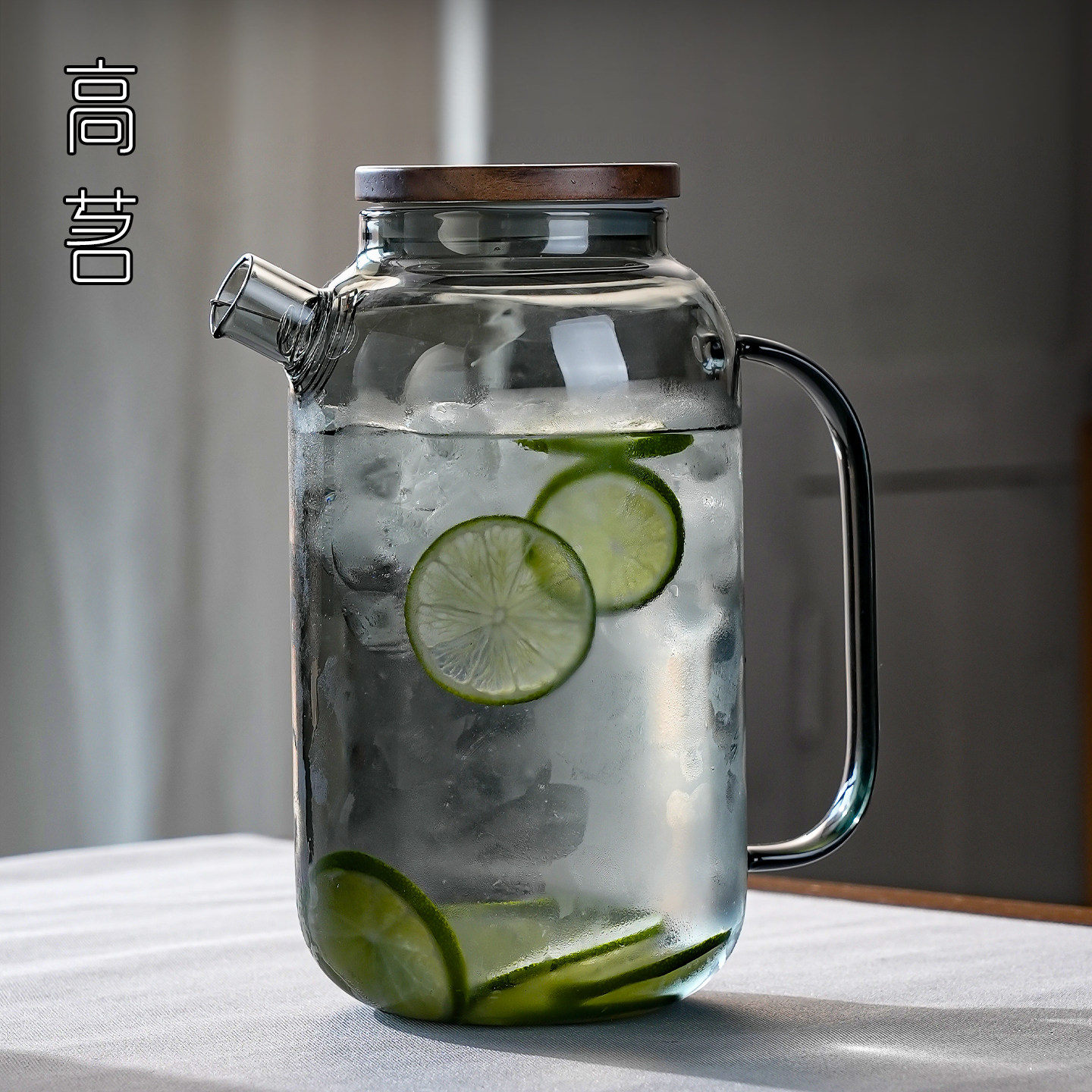 凉水壶玻璃耐高温家用水壶储水大容量冰水壶加厚食品级泡柠檬水壶图片