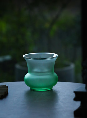 玻璃建水茶渣缸高颜值加厚圆水盂