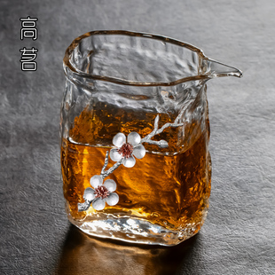 四方玻璃公道杯高档茶道公杯分茶器单个倒茶工道杯分茶玻璃杯茶具