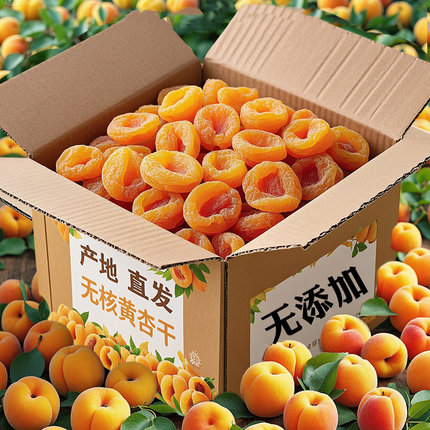 新疆特产无核红杏干无添加天然果脯金杏肉无糖精树上吊干零食果干