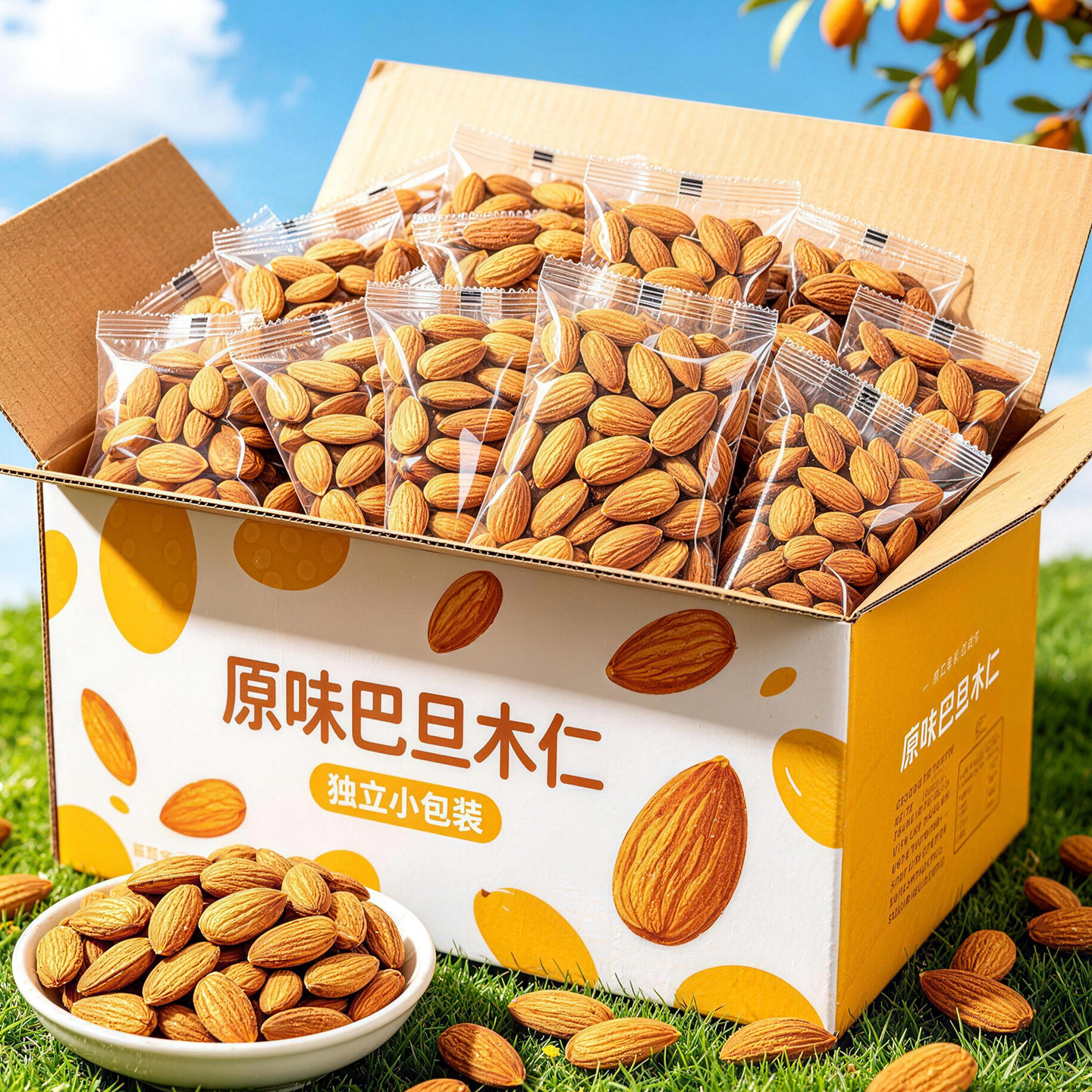 独立小包装巴旦木仁原味扁桃仁图片