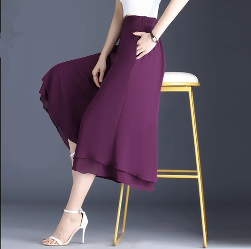 高腰宽松直筒七分裤阔腿裤女