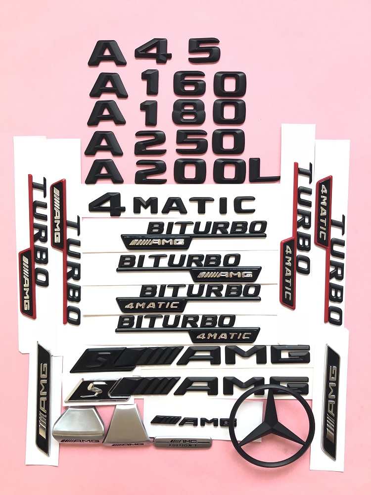 新BENZ奔驰车标A45 A180 A250 A200L侧标尾标改转车标4MATIC AMG