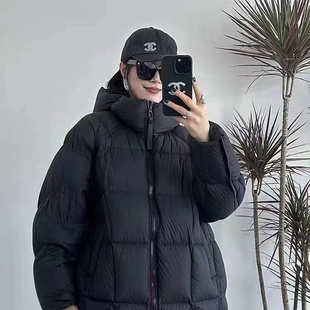 欧货龟背泡芙羽绒服女中长款2025冬季新款宽松加厚百搭面包服外套
