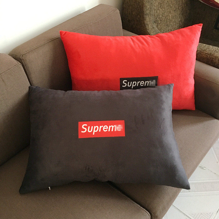 短毛绒抱枕套潮牌个性汽车办公室午睡长方形沙发靠垫腰靠抱枕