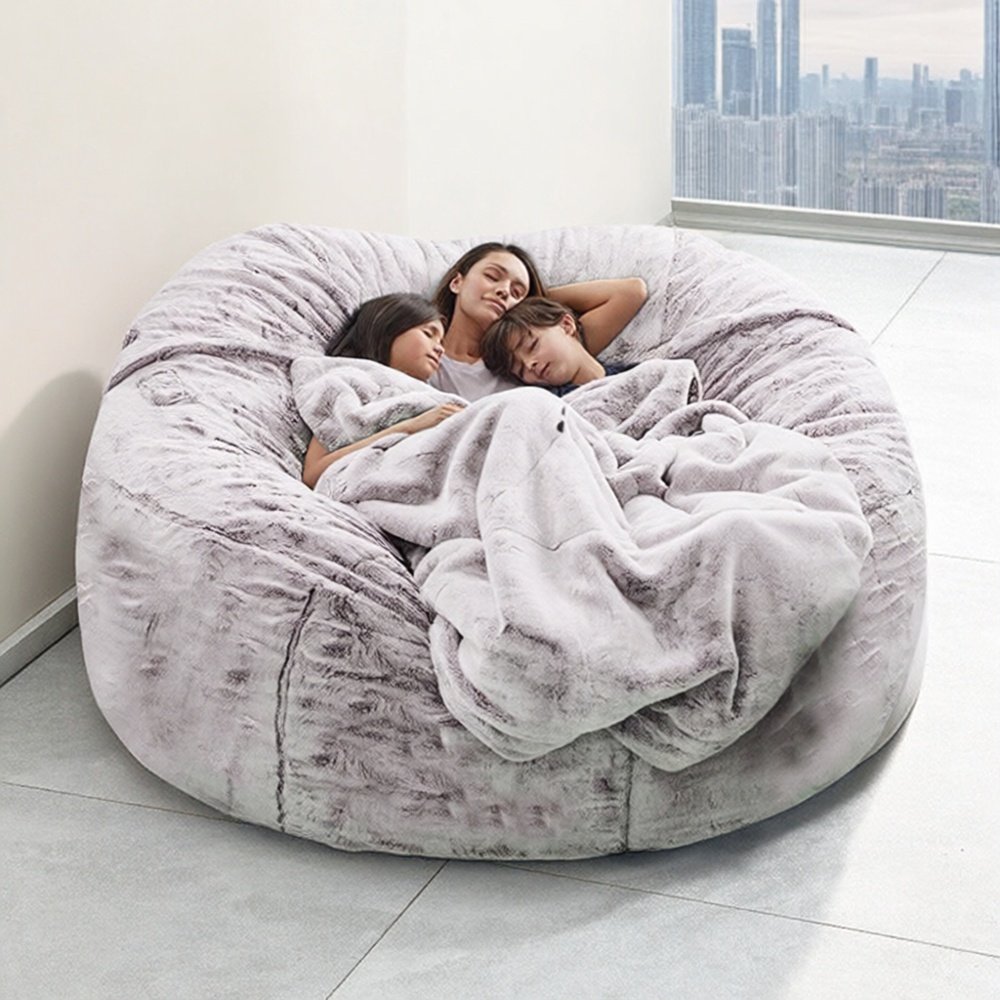 懒人沙发豆包人造毛皮豆袋豆豆沙发可跨境5FT6FT7FT源头厂家直销