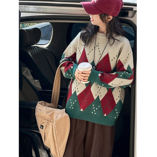 圣诞装女童毛衣儿童针织衫2025新款韩秋冬装女大童加厚打底衫洋气