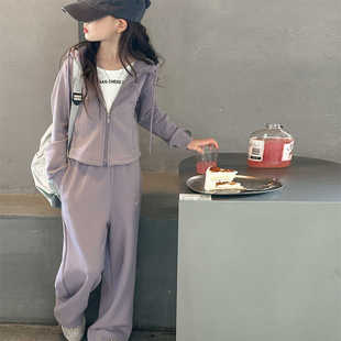 韩国童装女童运动套装秋装儿童休闲两件套女2025新款大童女孩衣服