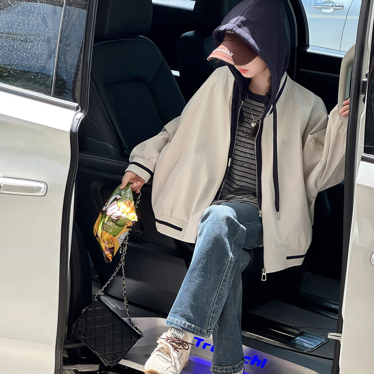 假两件女童外套儿童连帽夹克衫2026春秋新款洋气大童女孩春装上衣