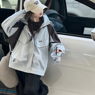 撞色女童外套儿童冲锋衣春装2026新款洋气时髦春秋韩大童女孩上衣