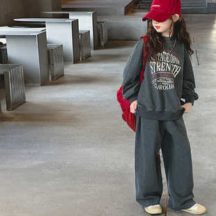 韩国女童卫衣套装儿童休闲运动两件套2026春秋新款大女孩时髦衣服