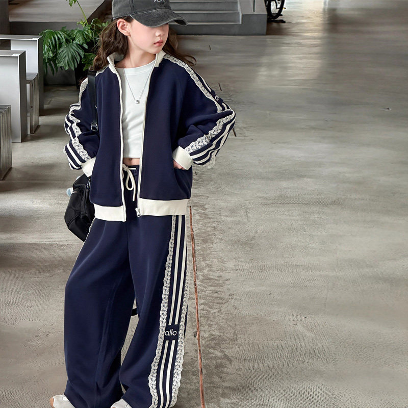 韩国童装女童春装套装儿童洋气时髦两件套2025新款女孩运动衣服韩