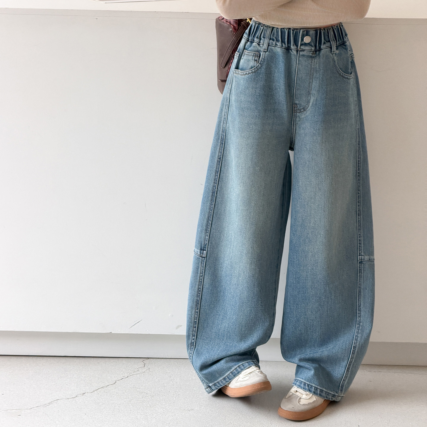 折杆女童牛仔裤儿童时髦弯刀阔腿裤2026春秋新款大童女孩裤子,童装/婴儿装/亲子装,裤子,淘宝优惠券,粉丝福利购,淘宝优惠卷