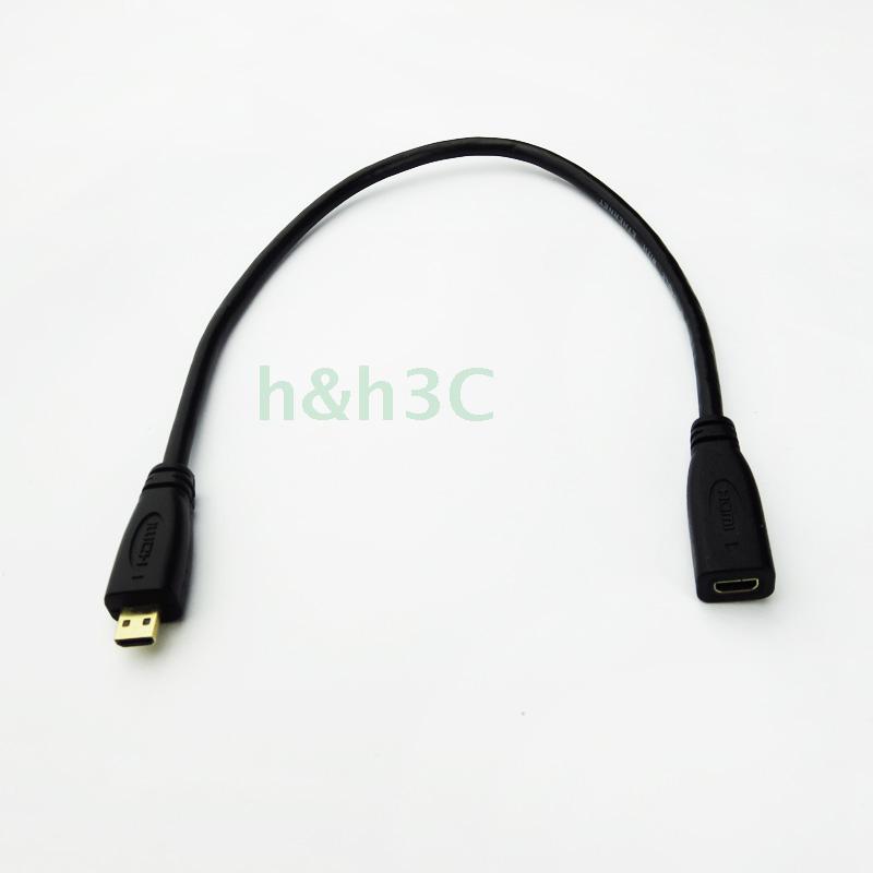 好用MicroHDMI延长线手机平板超级本HDMI D TYPE公转母测试线30CM