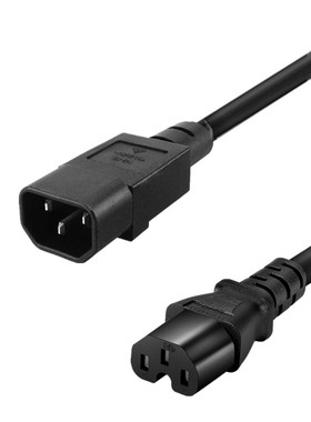 C14转C15电源线C14-C15凹槽品字尾延长线3*1.5平方黄色服务器电线