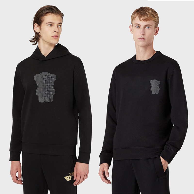 EMPORIO ARMANI 阿玛尼连帽卫衣男士秋冬点点熊套头2022上衣男装