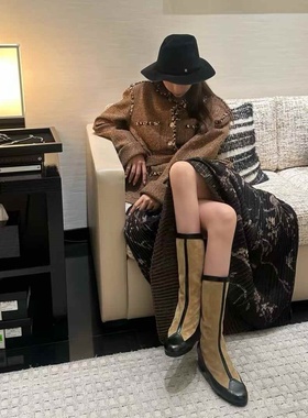 2025新款真皮厚底马丁靴女英伦风系带短筒粗跟切尔西靴机车靴潮靴