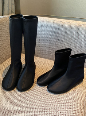 【TFM】极简风~气质显瘦黑色长靴女冬季加绒内增高瘦瘦靴女骑士靴