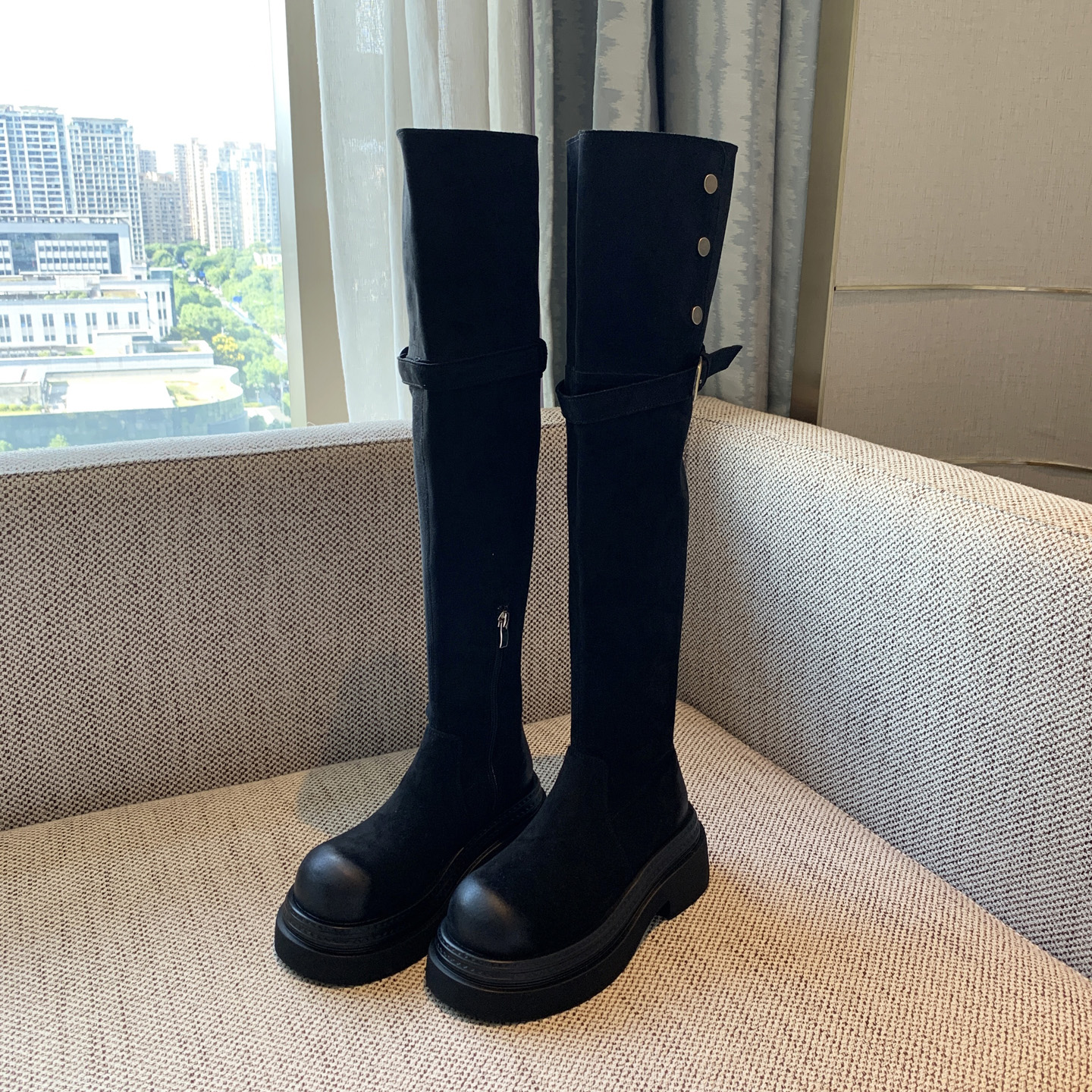 显瘦美腿过膝长靴骑士靴