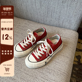 TFM 韩版 休闲板鞋 女鞋 2026新款 时尚 百搭系带平底低帮女帆布鞋