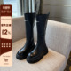 长靴女不过膝2025年新款 TFM 字母潮搭显瘦高筒靴子厚底骑士靴