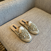 TFM 小香风渔夫鞋 女2026年新款 包头半拖鞋 女外穿一脚蹬穆勒鞋