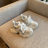 TFM 2026春季 新款 厚底7CM增高系带复古老爹鞋 女百搭休闲运动鞋