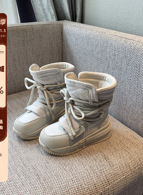 【TFM】户外防滑棉鞋雪地靴女冬季加绒保暖系带厚底增高超火短靴