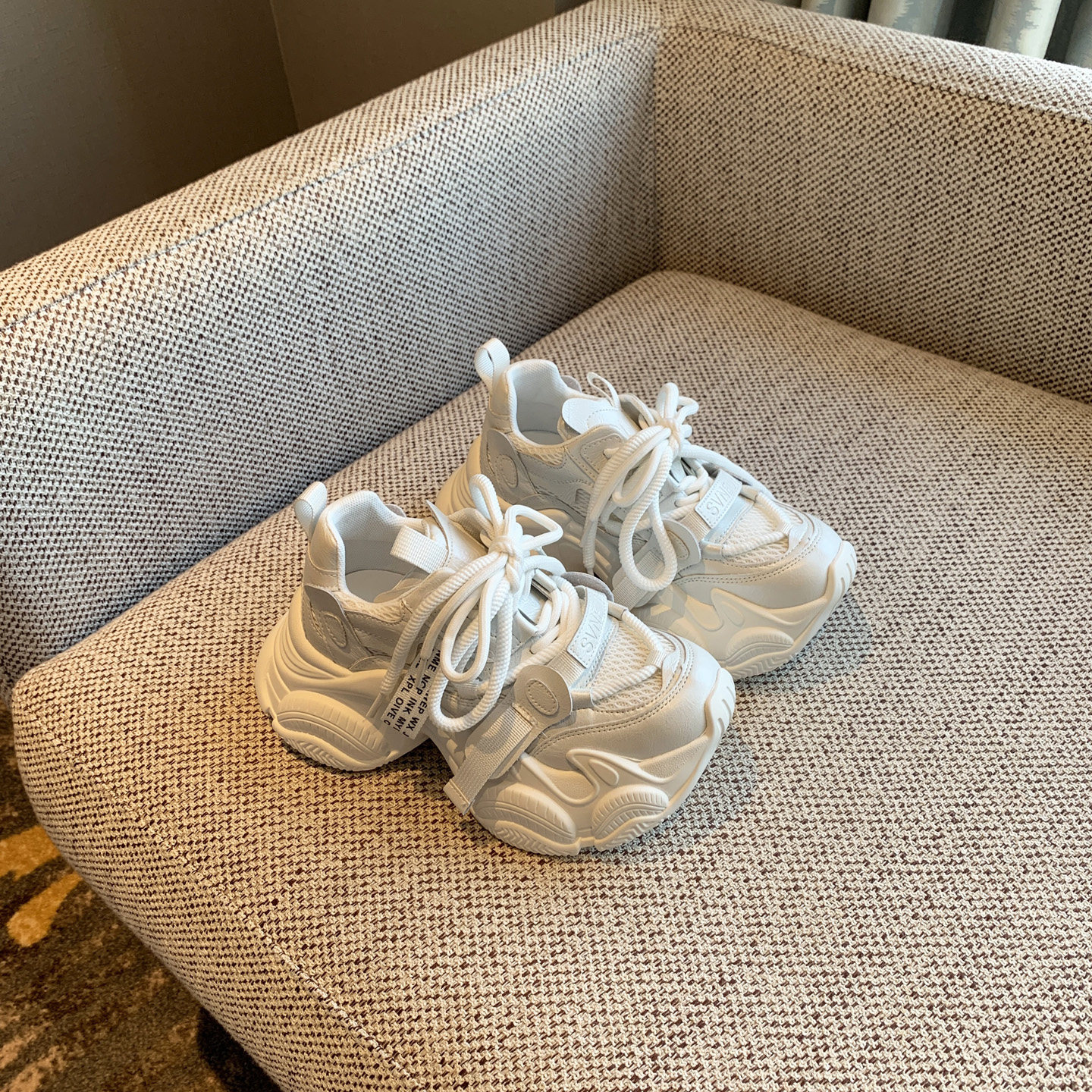 【TFM】2026春季新款ins厚底老爹鞋女增高百搭系带运动鞋休闲潮鞋,女鞋,老爹鞋,淘宝优惠券,粉丝福利购,淘宝优惠卷