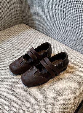 【TFM】2026春季新款魔术贴玛丽珍鞋女方头平底软底百搭浅口单鞋