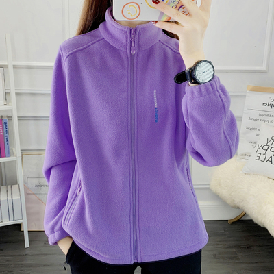 2025户外抓绒衣女秋冬立领运动卫衣拉链开衫摇粒绒加绒加厚男外套