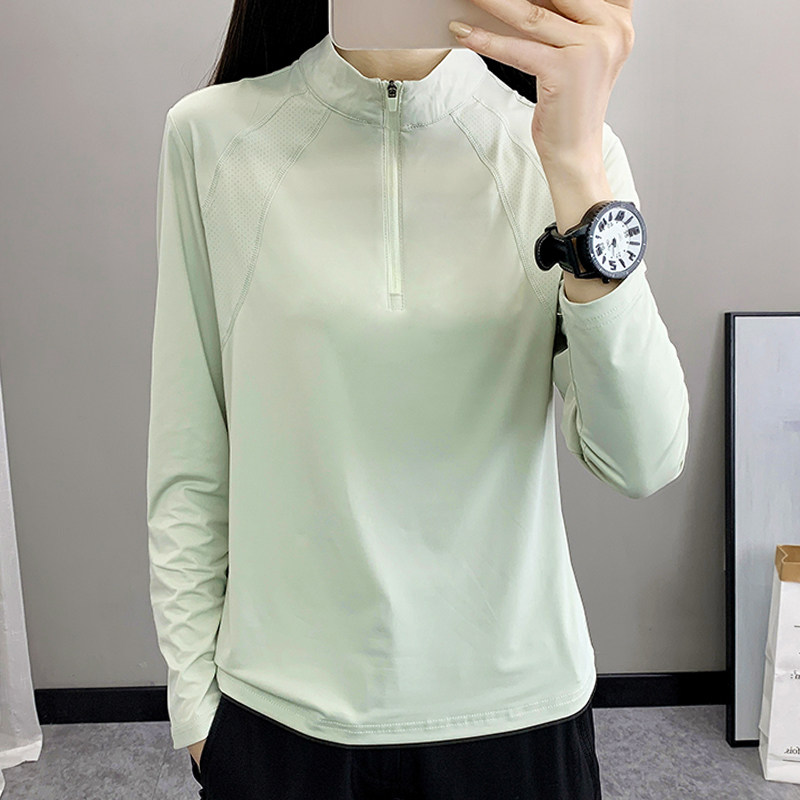 户外速干衣女长袖t恤春夏运动上衣薄款透气弹力显瘦跑步徒步快干