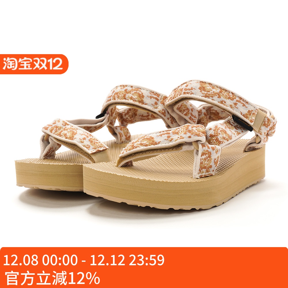 TEVA女子厚底花色织带凉鞋