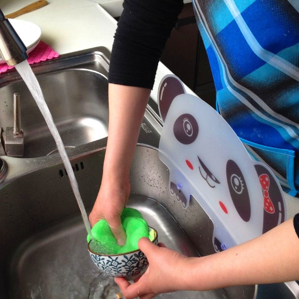 水池挡水板创意小熊家用厨房防溅水神器多功能水槽隔水挡板