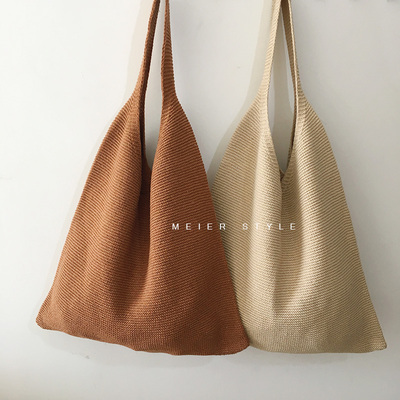 复古韩国时尚针织秋冬新款单肩包