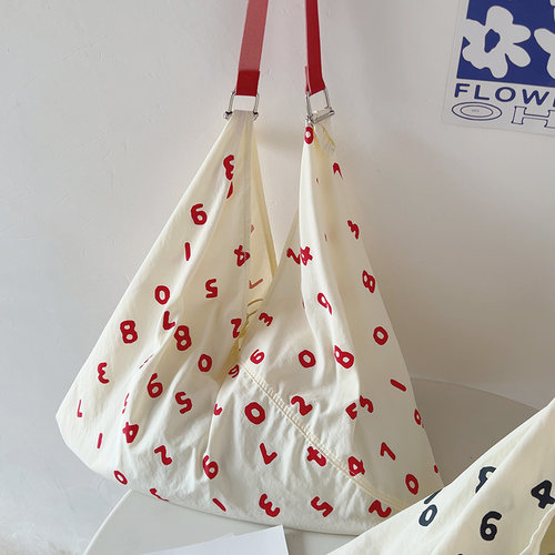 ins夏季薄款凉感尼龙包时尚布袋慵懒风托特包腋下单肩包购物袋女