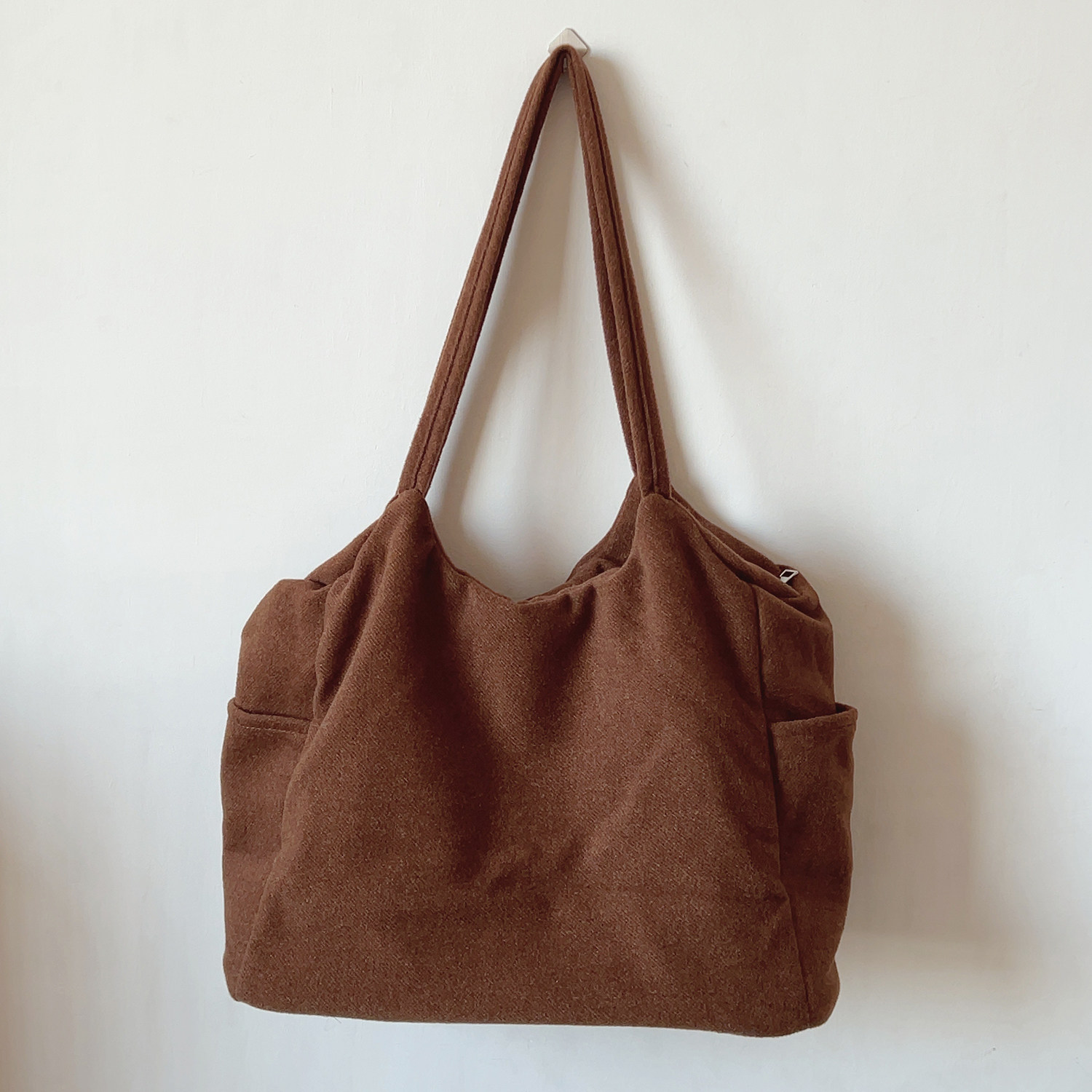 韩系ins红色大容量托特包毛呢单肩包时尚休闲呢子购物袋通勤包女,箱包皮具/热销女包/男包,托特包,淘宝优惠券,粉丝福利购,淘宝优惠卷