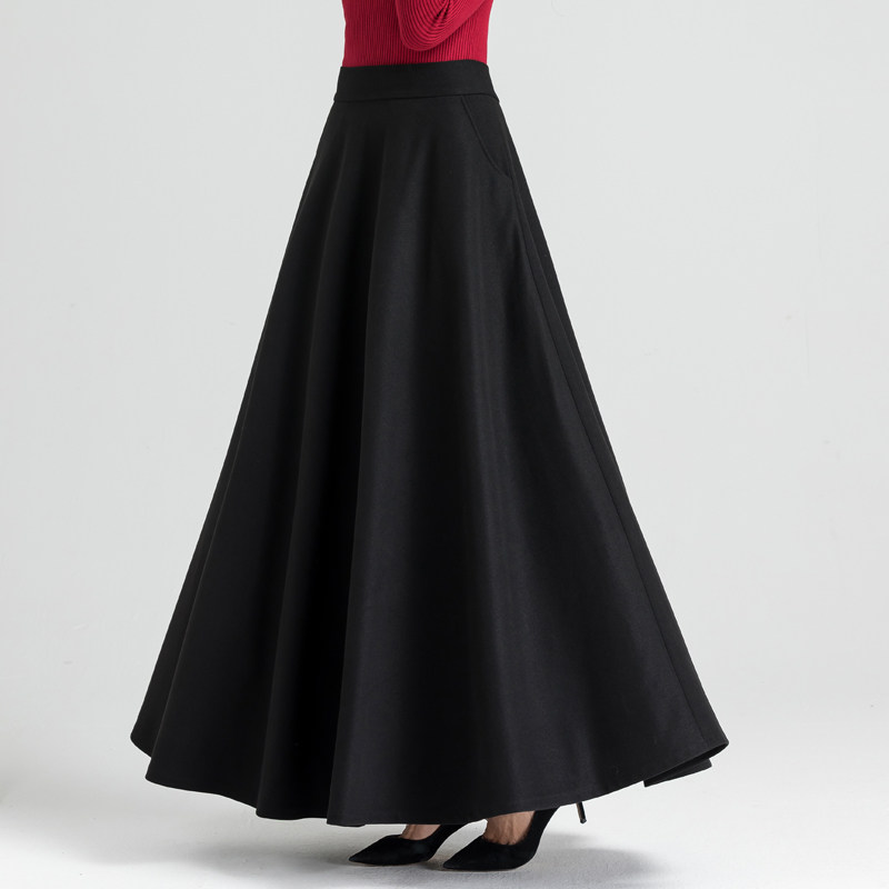 秋冬季半身裙秋冬保暖毛呢半身裙