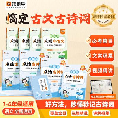 猿辅导点透古诗词小古文小学通用必背文言文小学生一二三四五六年级语文字词句能力巩固提升校内教材同步重难点小学生天天练小升初