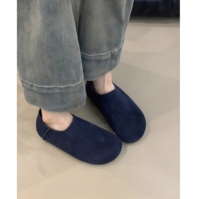 真皮内增高全包勃肯一脚蹬女鞋