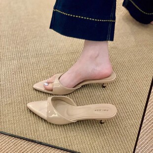 meichen/美晨高跟凉拖鞋仙女鞋外穿2025年新款夏季配裙子尖头凉鞋