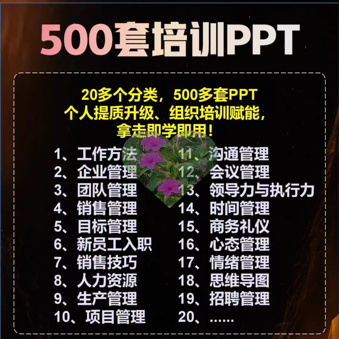 2024新版500套企业内训培训课程PPT 职场员工管理公司培训课件图片