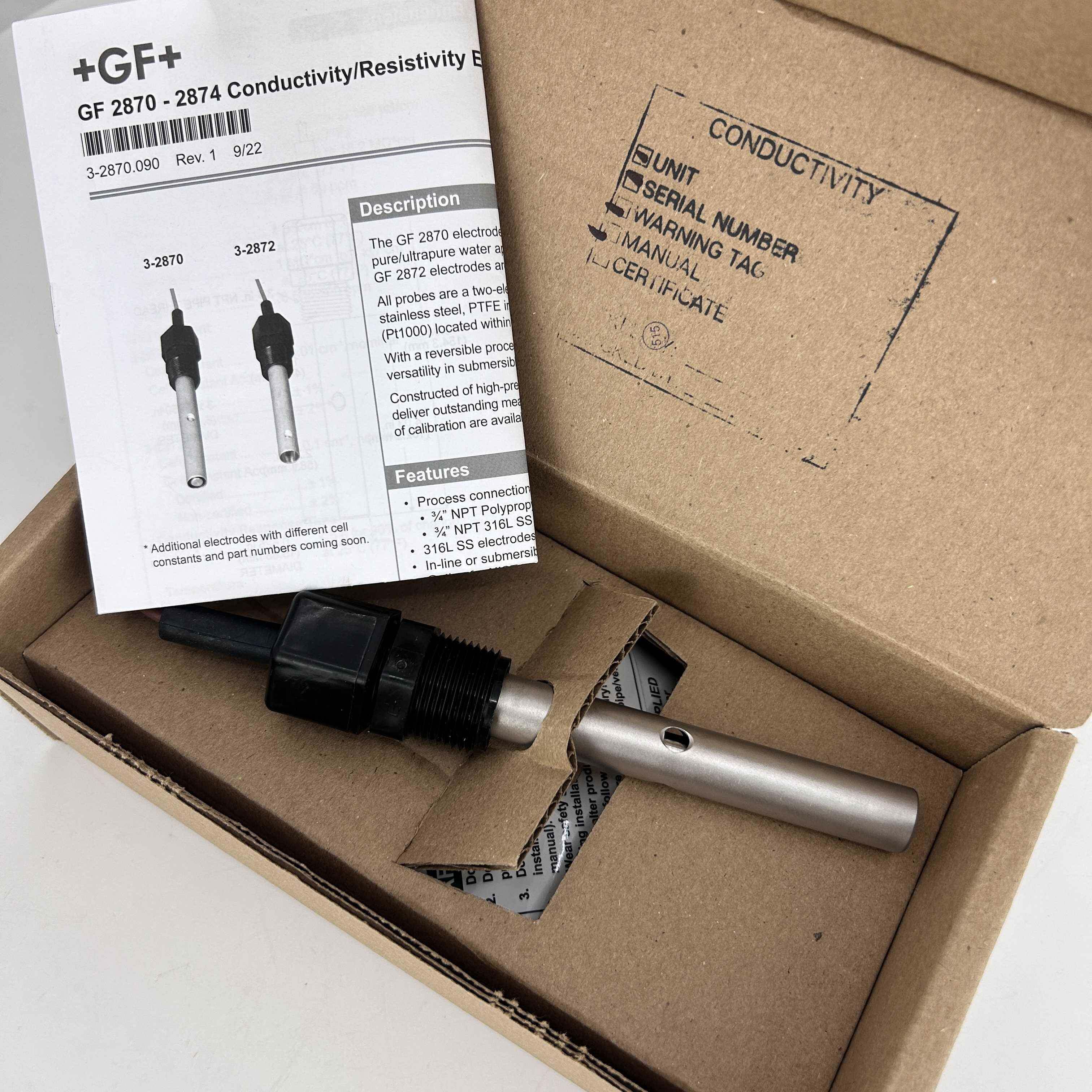 gf  3-2870-a125电导率传感器可替代3-2819-1电阻率探头询价