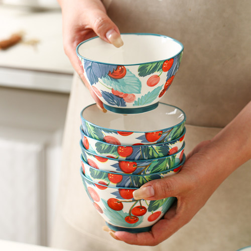 千顺2025新款陶瓷釉下彩米饭碗