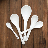 陶瓷白勺子汤勺调味勺调羹调料大汤匙猪油罐调味罐配套专用 勺子