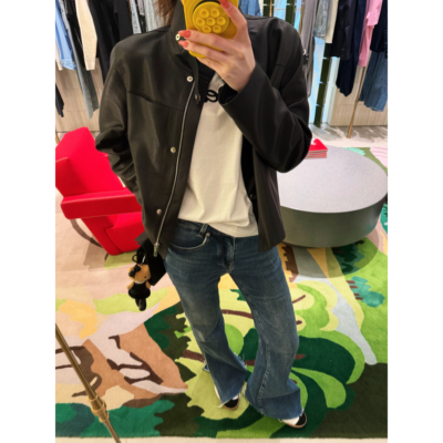 高定款立领羊皮皮衣夹克