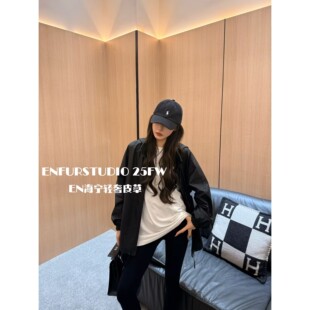 ENFUR 休闲连帽超薄绵羊皮皮衣外套GG77271 七十二时
