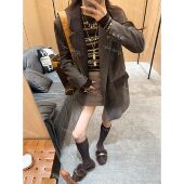 25FW 馥郁玫瑰 设计师款 ENFUR 山羊皮西服款 皮衣外套GG77263