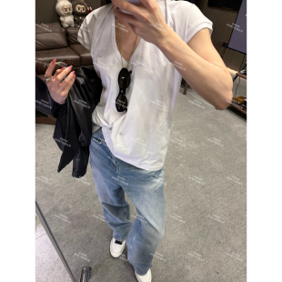 大v领简约蝙蝠造型休闲短袖 EN8069 ENING