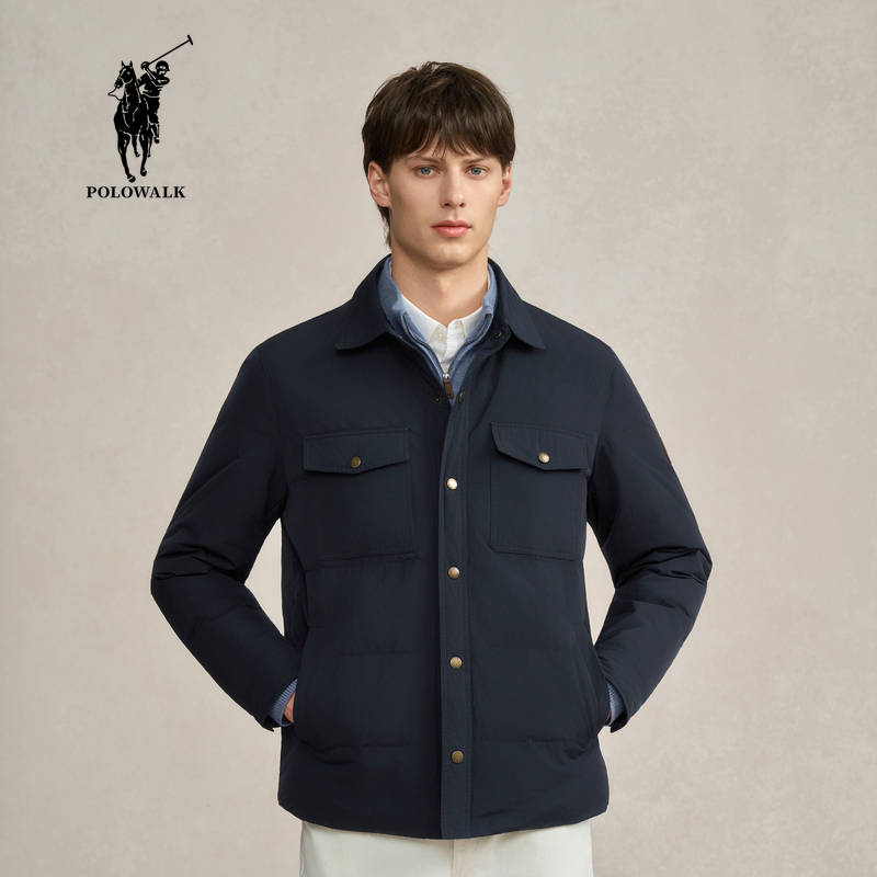 POLOWALK男装2025冬季保罗新品男式翻领直筒型羽绒服AK8W54190131